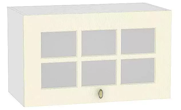 Шкаф верхний горизонтальный остекленный с увеличенной глубиной Прованс 600 Ваниль/Белый