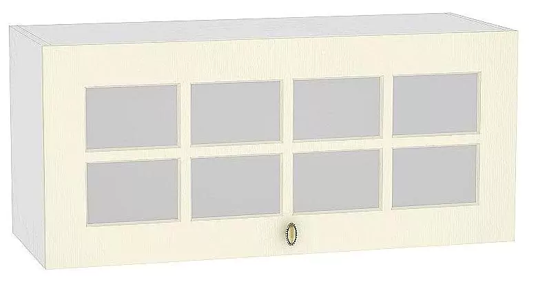 Шкаф верхний горизонтальный остекленный с увеличенной глубиной Прованс 800 Ваниль/Белый