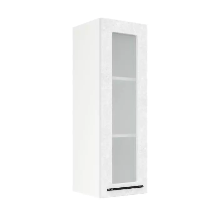 Шкаф верхний со стеклом (премьер) ШВС 300Н София Нувель (бетон белый)