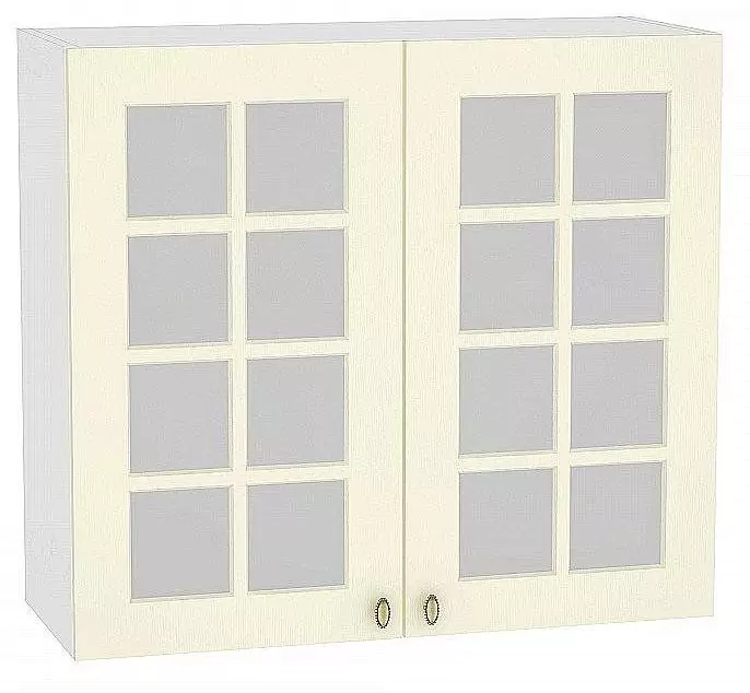 Шкаф верхний с 2-мя остекленными дверцами Прованс 720х800 Ваниль/Белый