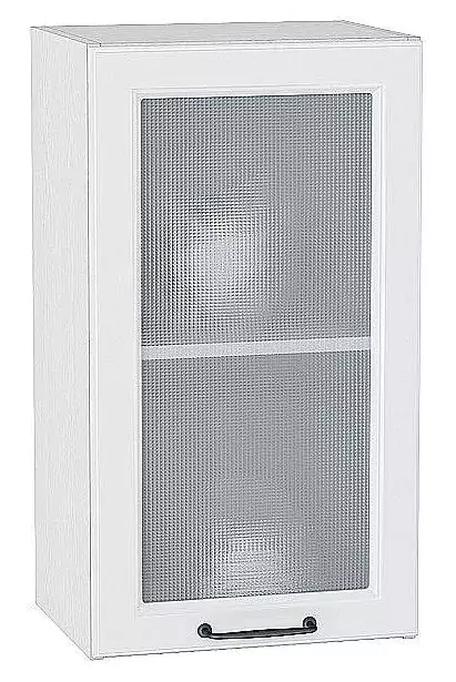 Шкаф верхний с 1-ой остекленной дверцей Ницца 720х400 Blanco/Белый
