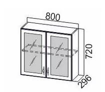 Шкаф навесной 800/720 со стеклом Волна