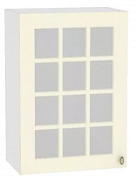 Шкаф верхний с 1-ой остекленной дверцей Прованс 720х500 Ваниль/Белый