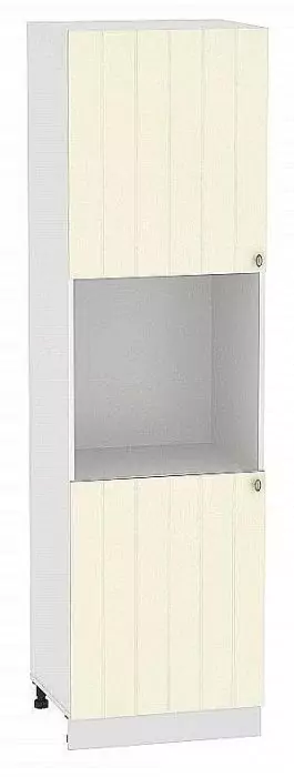 Шкаф пенал под бытовую технику с 2-мя дверцами Прованс 600 (для верхних шкафов высотой 720) Ваниль/Белый