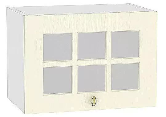 Шкаф верхний горизонтальный остекленный с увеличенной глубиной Прованс 500 Ваниль/Белый