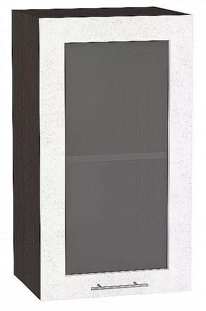 Шкаф верхний с 1-ой остекленной дверцей Валерия-М 720х400 Белый металлик/Венге