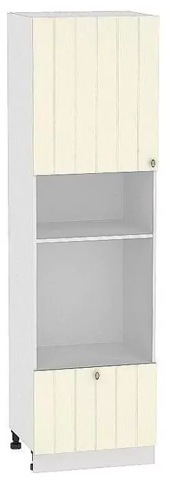 Шкаф пенал под бытовую технику с 1-ой дверцей и ящиком Прованс 606 (для верхних шкафов высотой 720) Ваниль/Белый