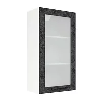 Шкаф верхний со стеклом (премьер) ШВС 500Н Нувель (бетон черный) 