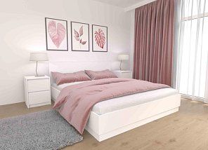 Кровать Айден КР06-1600 с матрасом Divano Plain Независимые пружины (НПБ) дизайн 1 