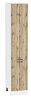 Шкаф пенал с 2-мя дверцами Флэт 400х2140 Wotan Oak 2S/Белый