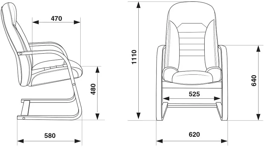 Кресло Бюрократ T-9923 Walnut-AV дизайн 1, Черный