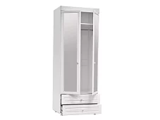 Шкаф 2-х дверный с зеркалами и ящиками Монако МН-50 Белый 