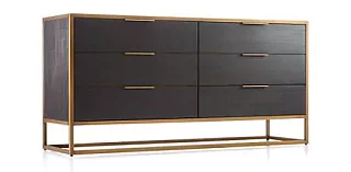 Комод на золотом каркасе KD-001 Черный 