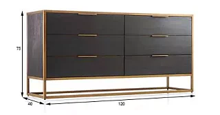 Комод на золотом каркасе KD-001 Черный 
