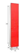 Пенал для ванной Мебелеф-3 Красный 