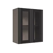 Шкаф верхний со стеклом ШВС 600 Норд (софт черный) 