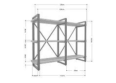 Стеллаж Айсберг Лофт 120х102-3 Коричневый