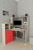 Компьютерный стол угловой Мебелеф-44 Красный 