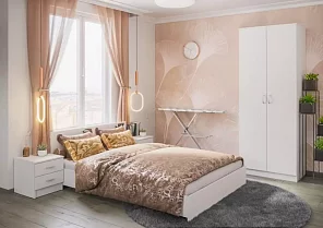 Двуспальная кровать Ронда КР-160 с матрасом Divano Classic 160 Зависимые пружины (Bonnelle) дизайн 2 Кровати без механизма 