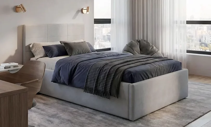 Кровать Манака 90х200 серая
