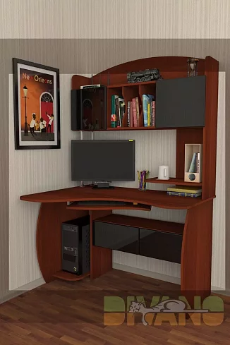 Компьютерный стол угловой Мебелеф-30, Коричневый