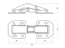 Петли поршневая быстрого монтажа (угол откр. 180°) Серый 
