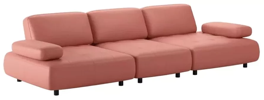 Прямой диван Ризван Сканди экокожа, Розовый