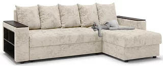 Угловой диван Комфорт Евро плюш Еврокнижка Бежевый