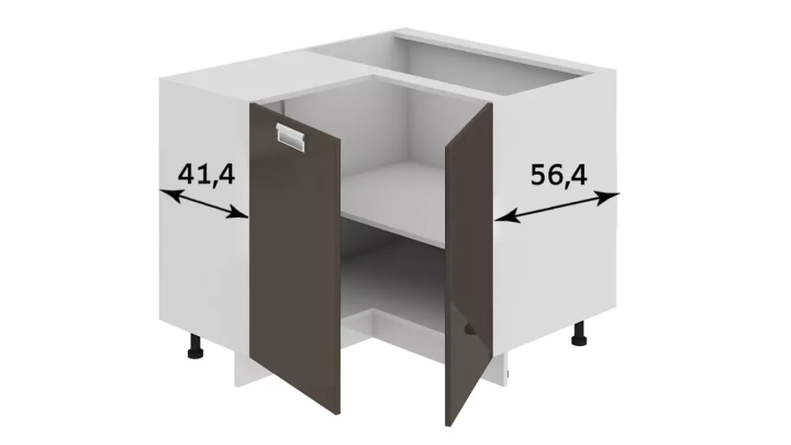 ф82 Шкаф напольный нестандартный угловой с углом 90°