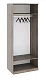 ф82 Шкаф для одежды с 1-ой глухой и 1-ой зеркальной дверями «Прованс» (Дуб Сонома трюфель/Крем)