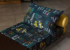 Прямой диван Паззл Бэг Раскладывается на пол Синий 